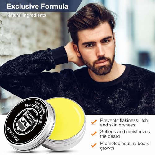 Beard Growth Kit with Beard Growth Oil (2 Packs), Beard Balm, Beard Comb D803