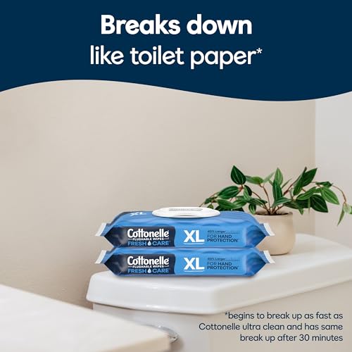 Flushable Wet Wipes, 8 Flip-Top Packs, 336 Total Wipes T20389