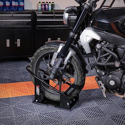 Heavy-Duty Steel Motorcycle Wheel Chock with 3 Adjustable Holes T498