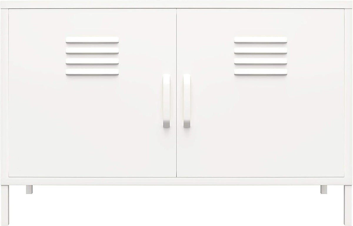 Black 2 Door Metal Locker Accent Cabinet P341683