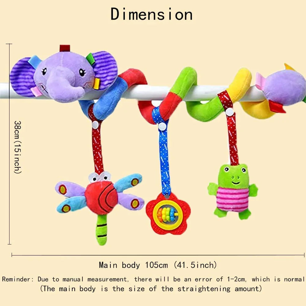 Baby Spiral Plush Toys, Hanging Toys Stroller Rattle Toy R9829