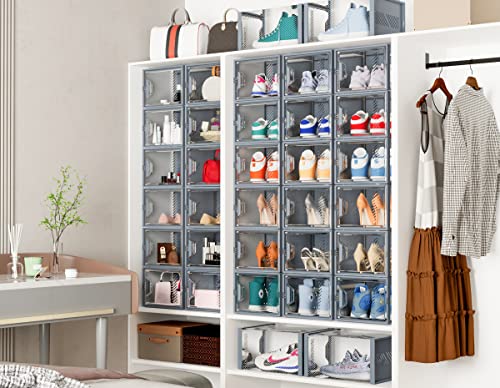 12 Pack Clear Plastic Stackable Shoe Storage Boxes G6070