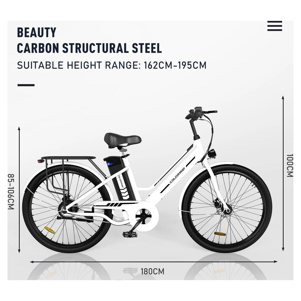 26" Electric Bike with 500W Motor and 36V 12AH Removable Battery L7011