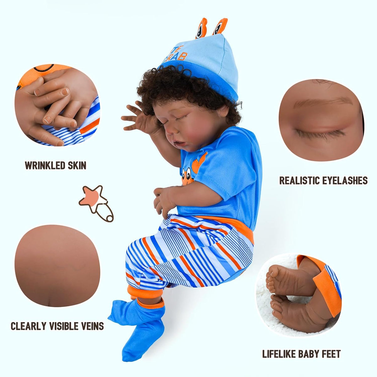 18-Inch Lifelike Reborn Baby Doll with Clothes W1095