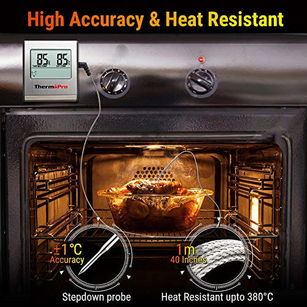 Large LCD Digital Cooking Meat Thermometer with Stainless Steel Probe Q7312