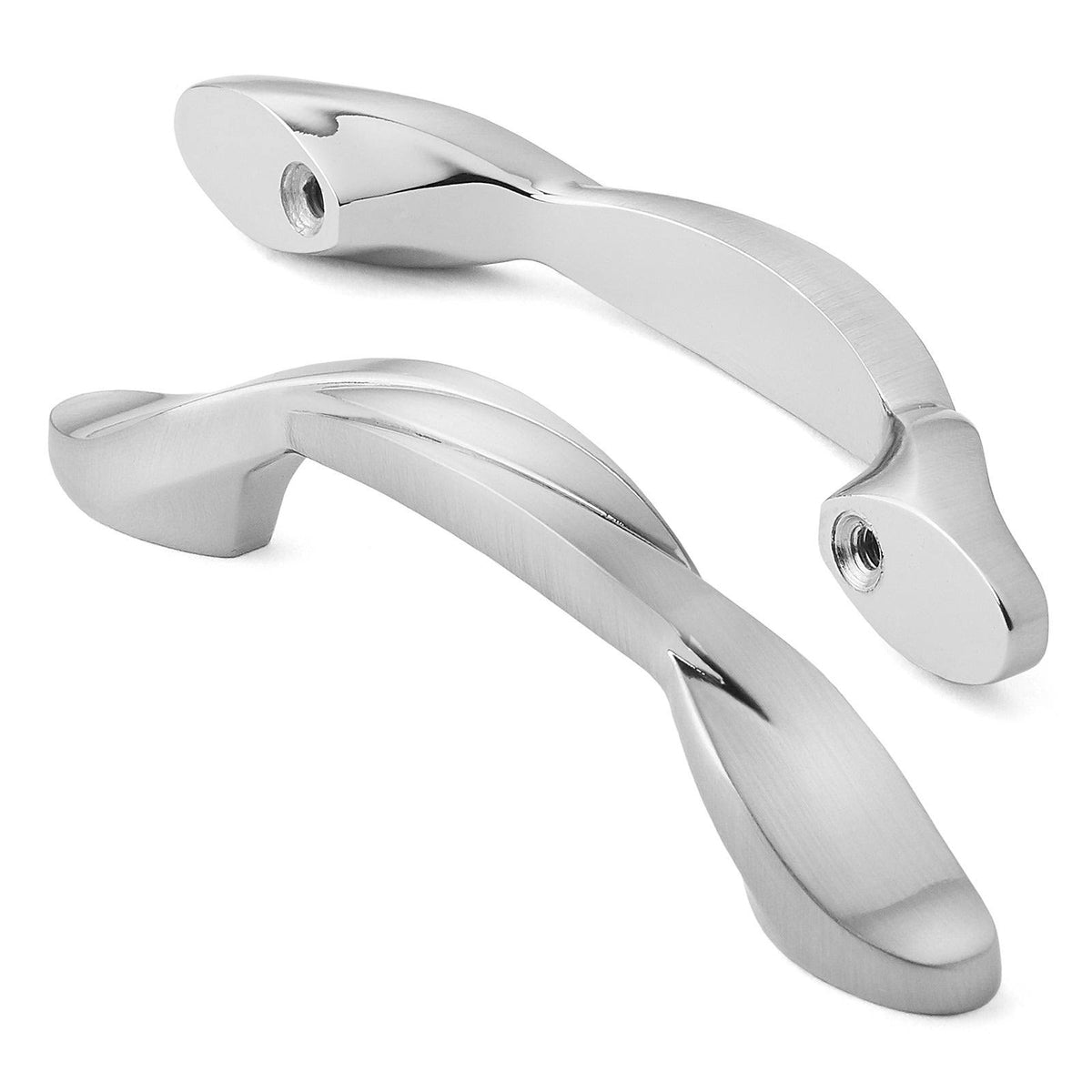25 Pack Solid Braided Kitchen Cabinet Pulls Handles (3x22 Hole Centers) Satin Nickel F57246