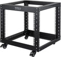 9U Open Frame Server Rack with Casters Black A8029