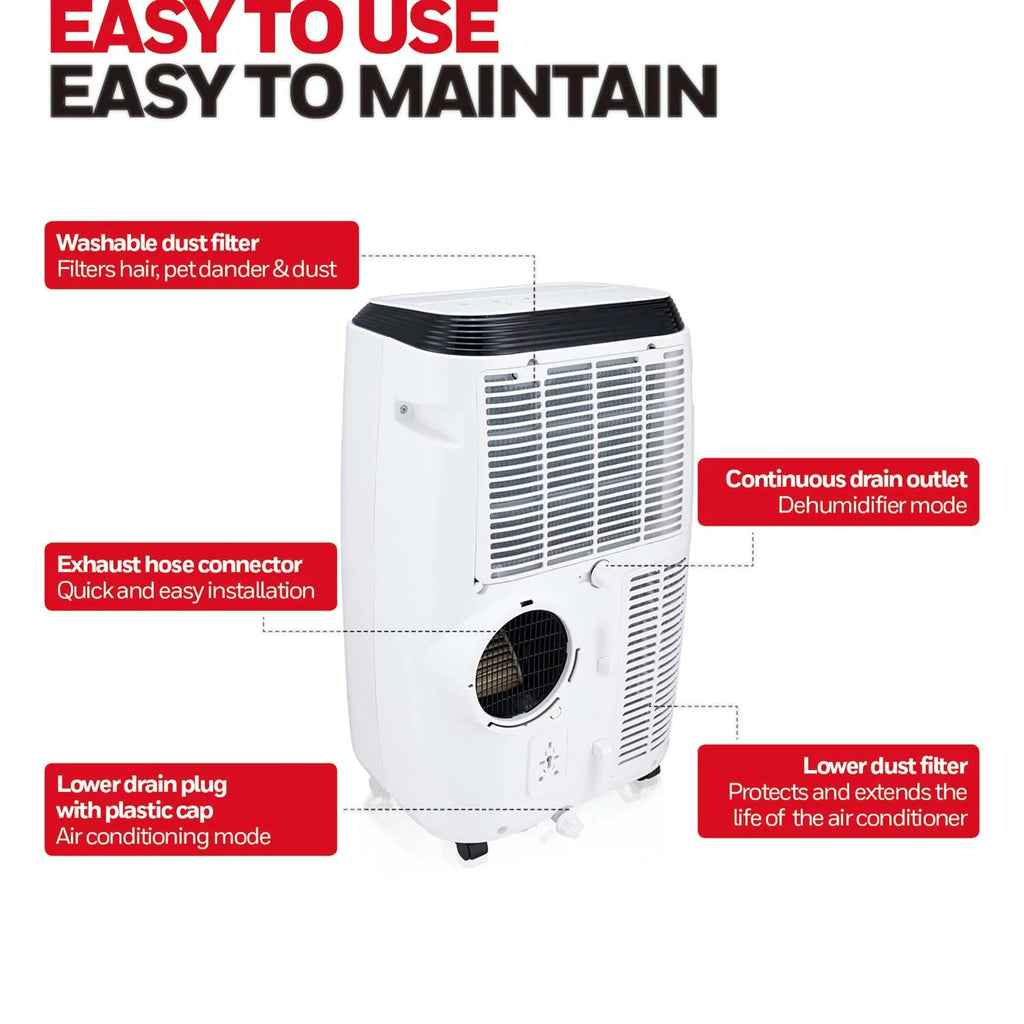 9,900 BTU 115 V 450 Sq. ft. Portable Air Conditioner/Dehumidifier in White U1313
