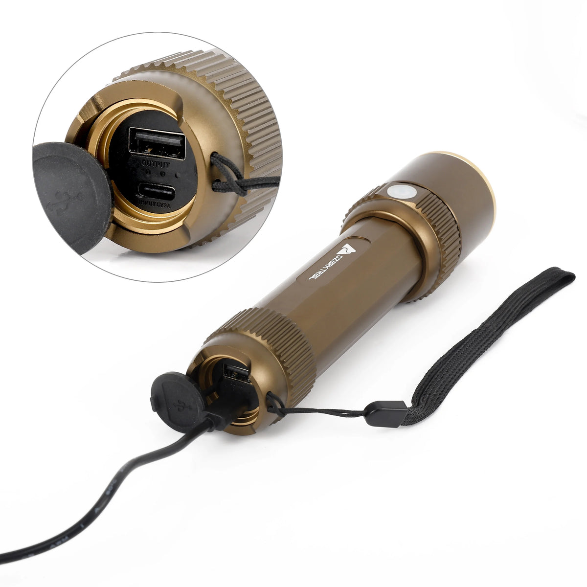 Rechargeable LED Flashlight with Power Bank and Hand Warmer, Green C29196