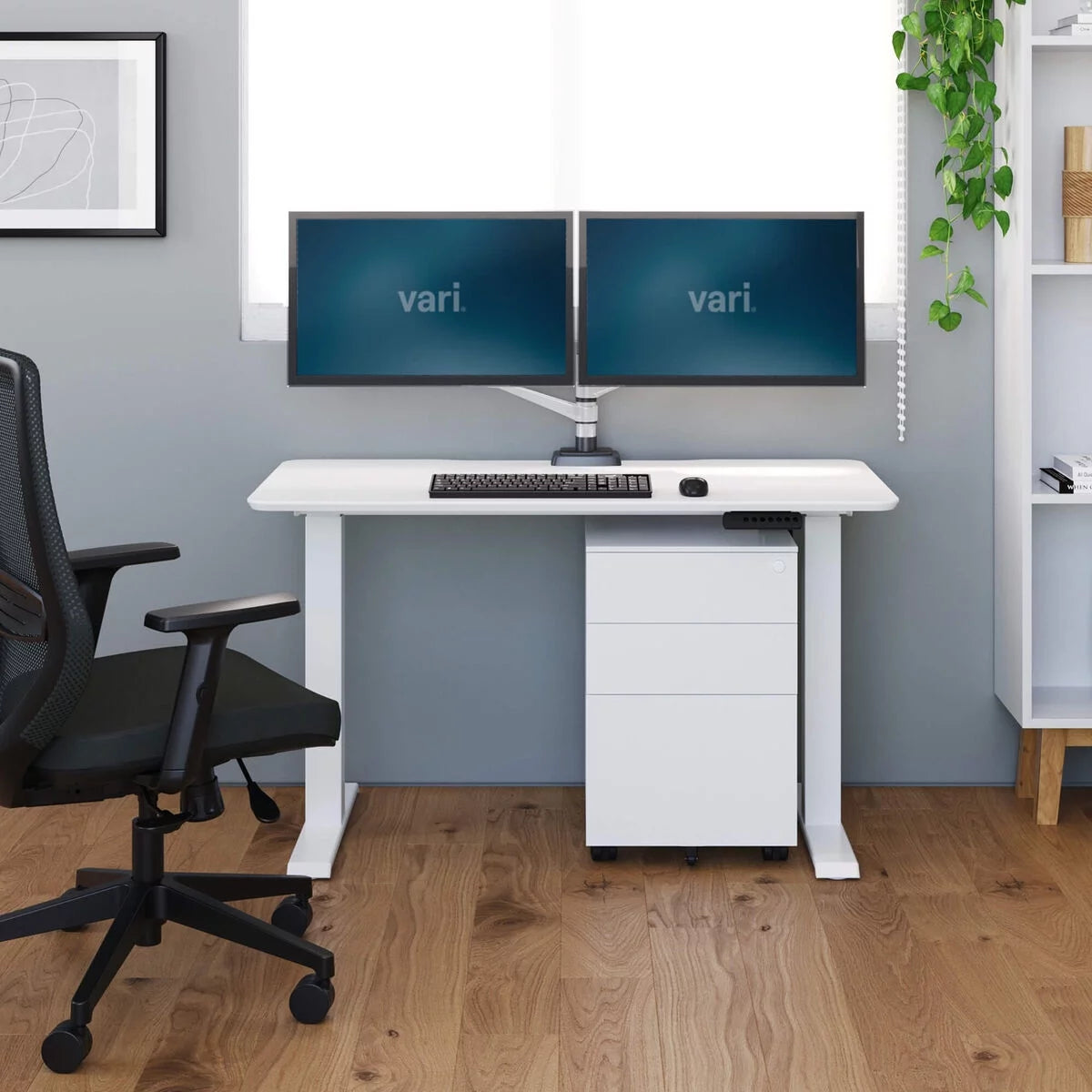 White 48x24 Height Adjustable Electric Standing Desk P2764