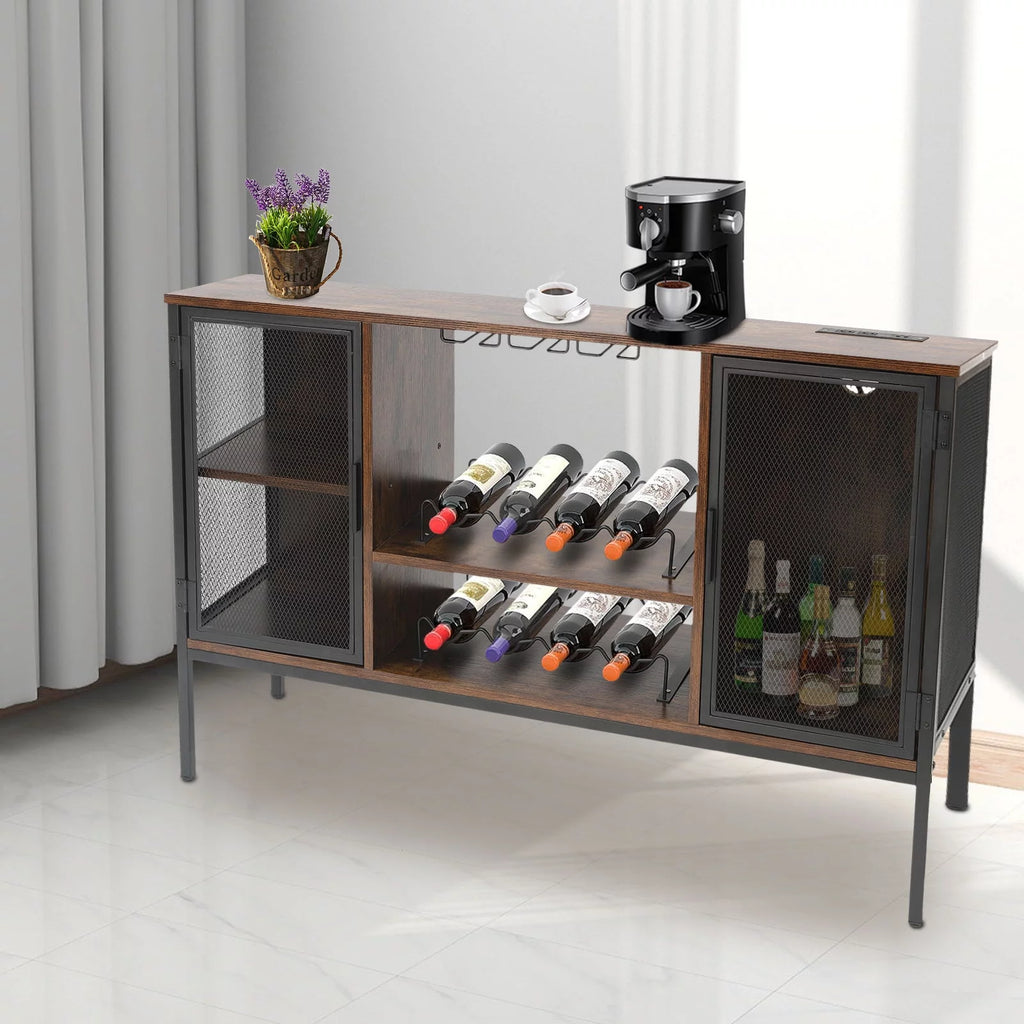 Wine Bar Cabinet with Power Outlets L7541