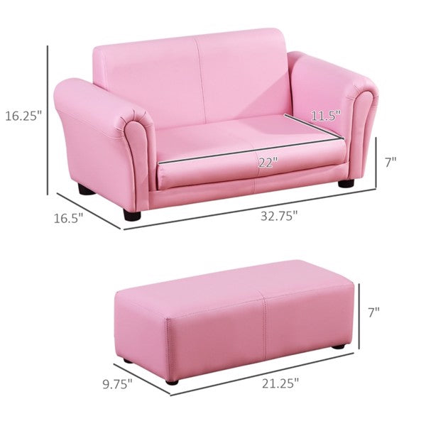 Pink Children's Feet Sofa Set with Wood Frame V722