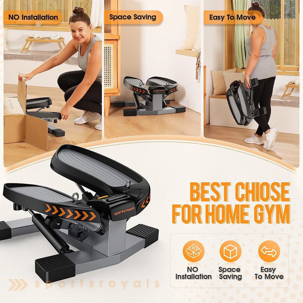 Portable Stair Stepper with Resistance Band D353290