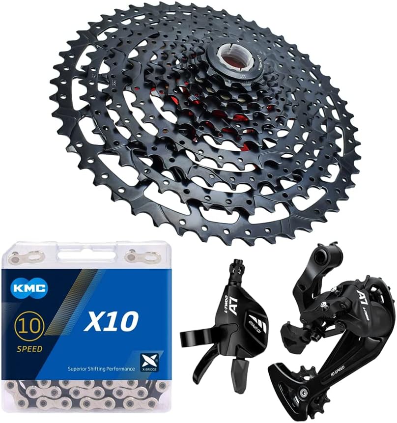 10 Speed MTB Groupset with KMC X10 Chain 11-50t Cassette and Rear Derailleur K975