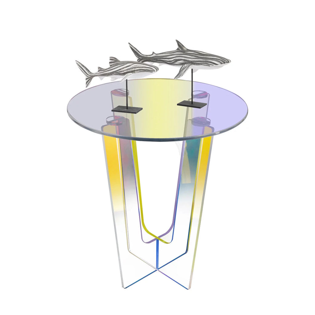 18 inch Acrylic Iridescent Side Table U12619