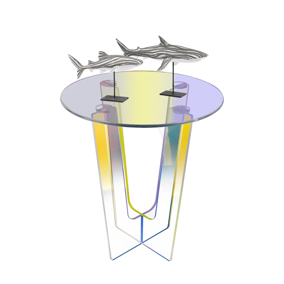 18 inch Acrylic Iridescent Side Table U12619