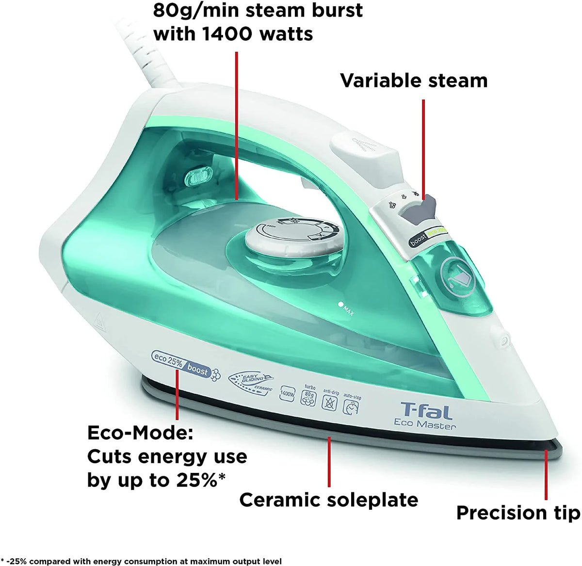 1400W Steam Iron with Ceramic Soleplate B41246