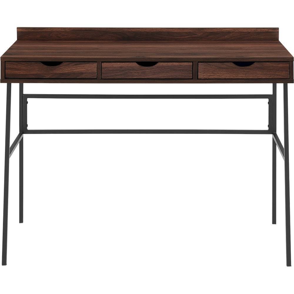 Industrial Wood 3-Drawer Computer Desk, Dark Walnut S2285