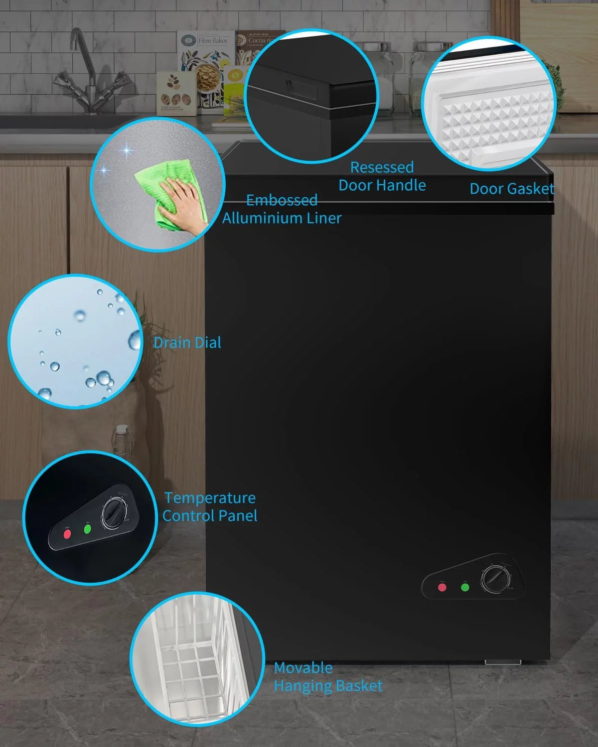 Black 4.8 Cu ft Chest Freezer A38027