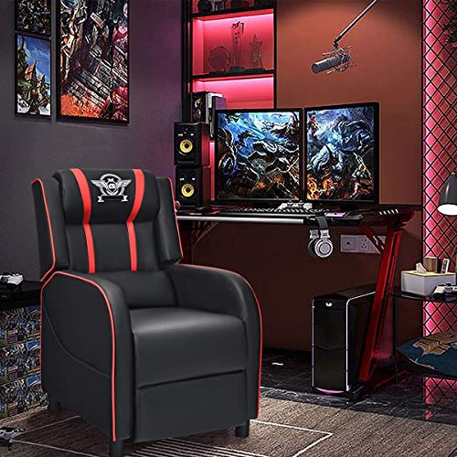 Adjustable Racing Style Massage Recliner Chair with Headrest & Lumbar Pillow P911