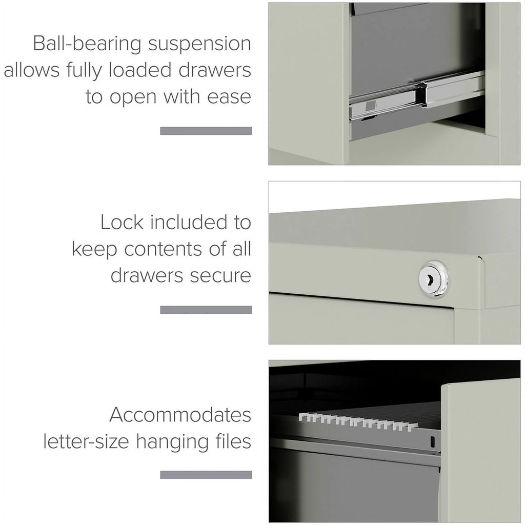 25" 4-Drawer Metal Vertical File Cabinet in Gray H409