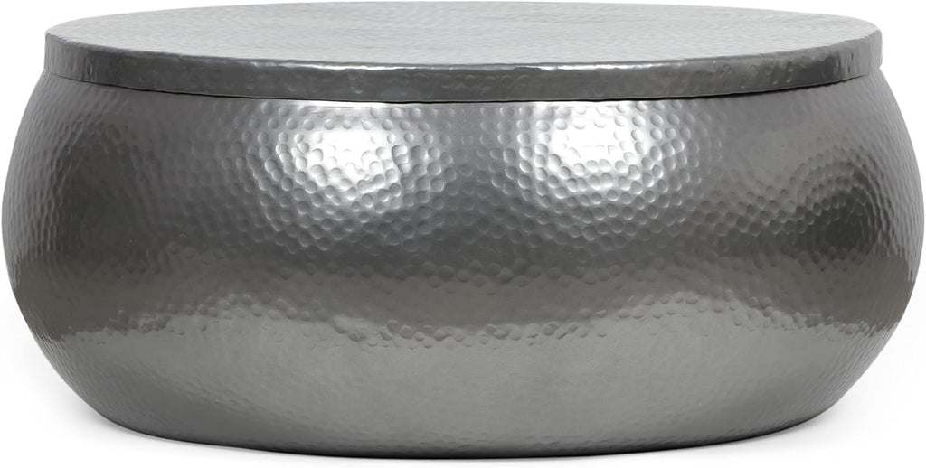 29" Solid Aluminum Round Drum Coffee Table H858293