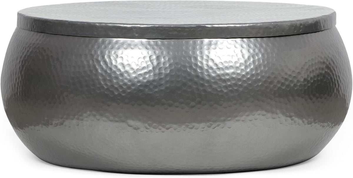 29" Solid Aluminum Round Drum Coffee Table H858293
