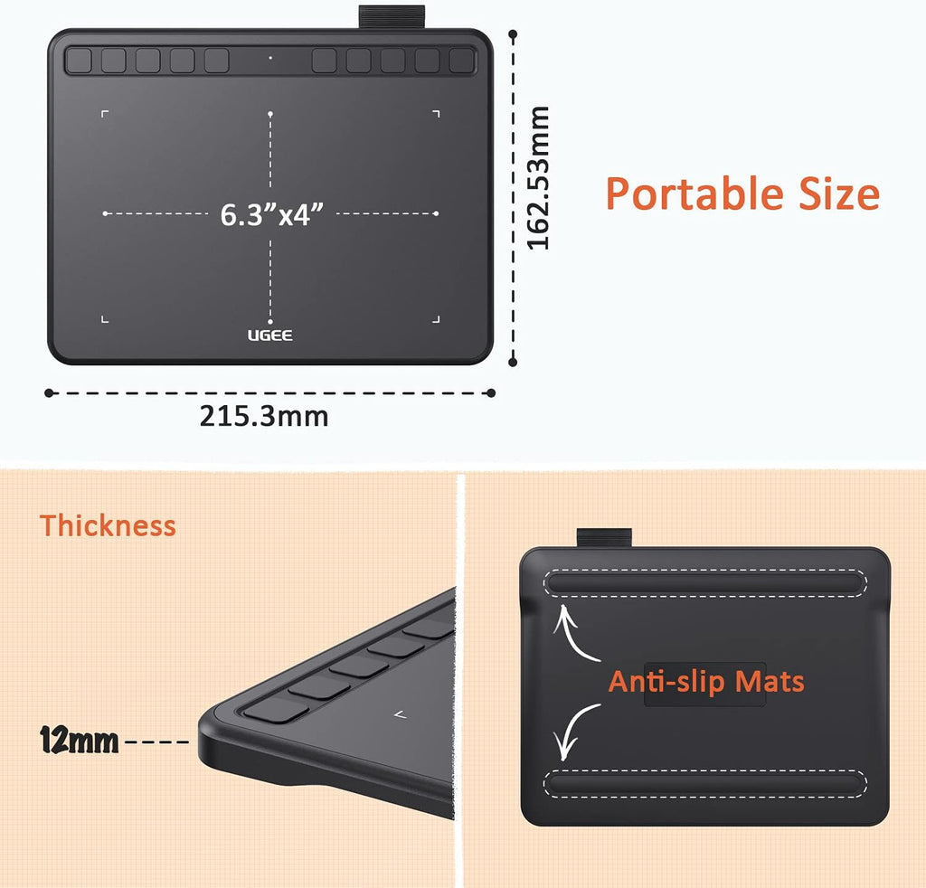 Graphics Drawing Tablet with Battery-Free Stylus S112175