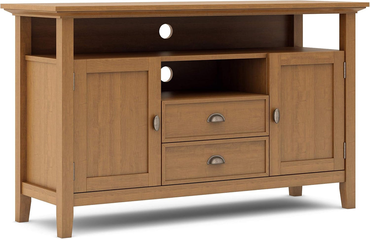 Black 72 inch Wide Solid Wood TV Media Stand with Storage Shelves and Cabinets I76505