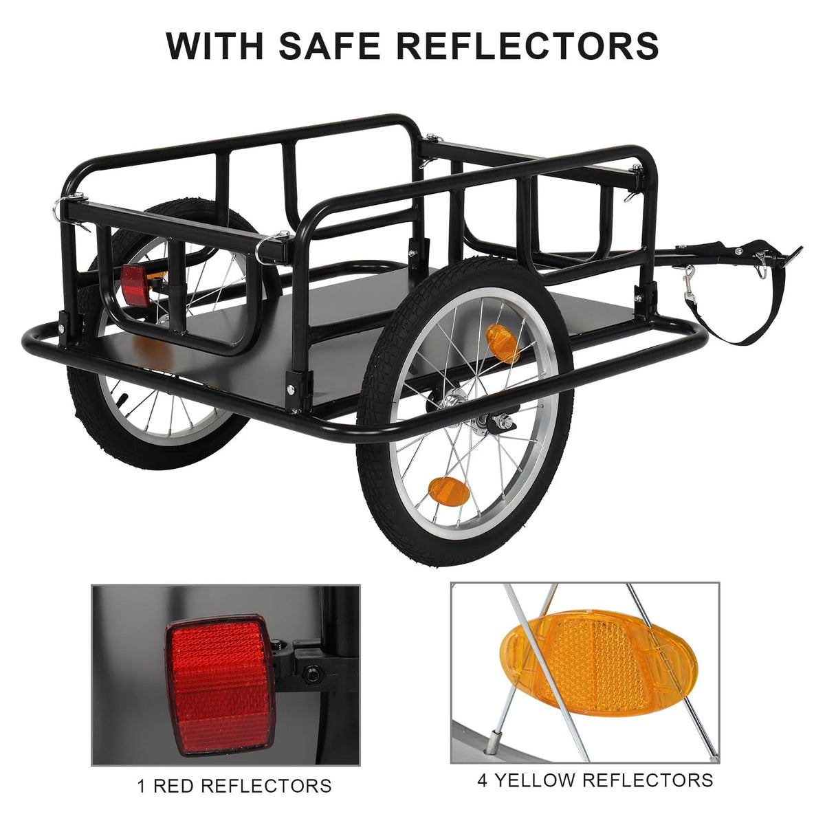 Foldable Bike Cargo Trailer with 16" Wheels L713403
