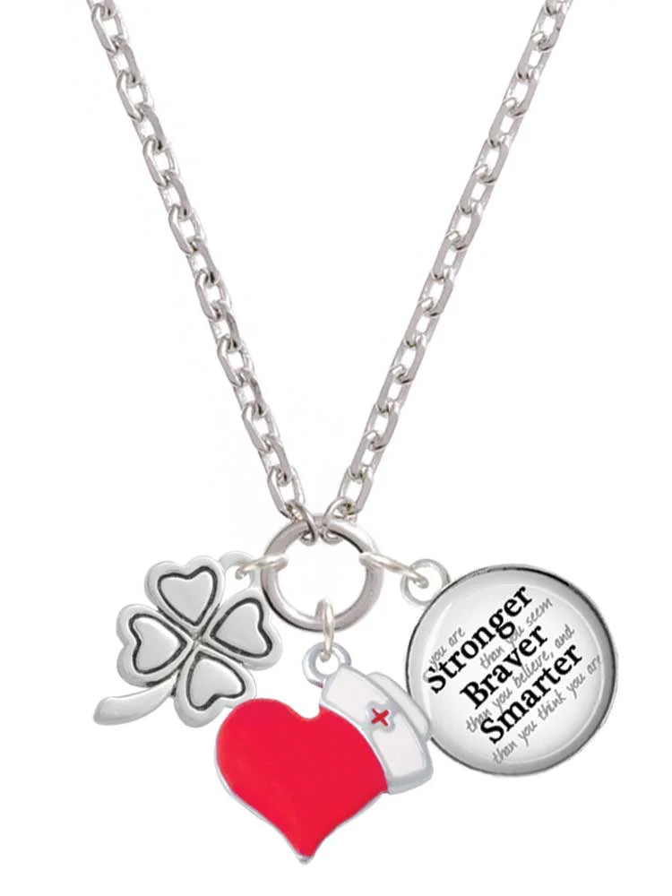 Red Heart Nurse Strong Zoe Necklace N7544
