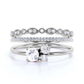 1.55 Carat Round Cut Diamond Moissanite Engagement Ring in 925 Sterling Silver With 18k White Gold Plating N462394