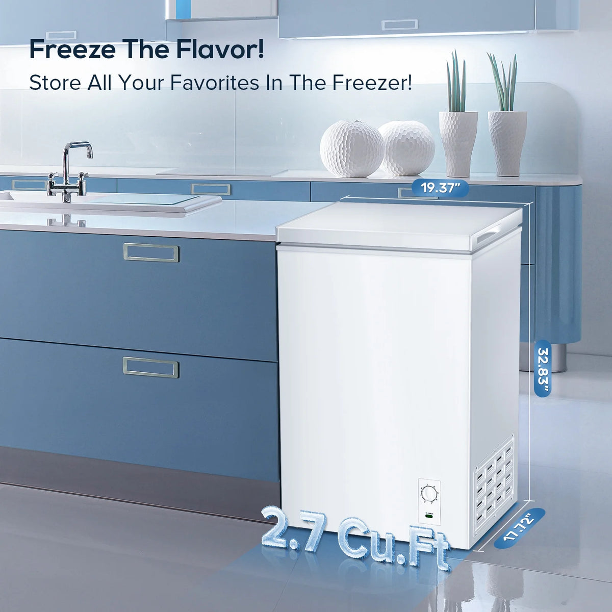 2.7 Cubic Feet White Chest Freezer J4203