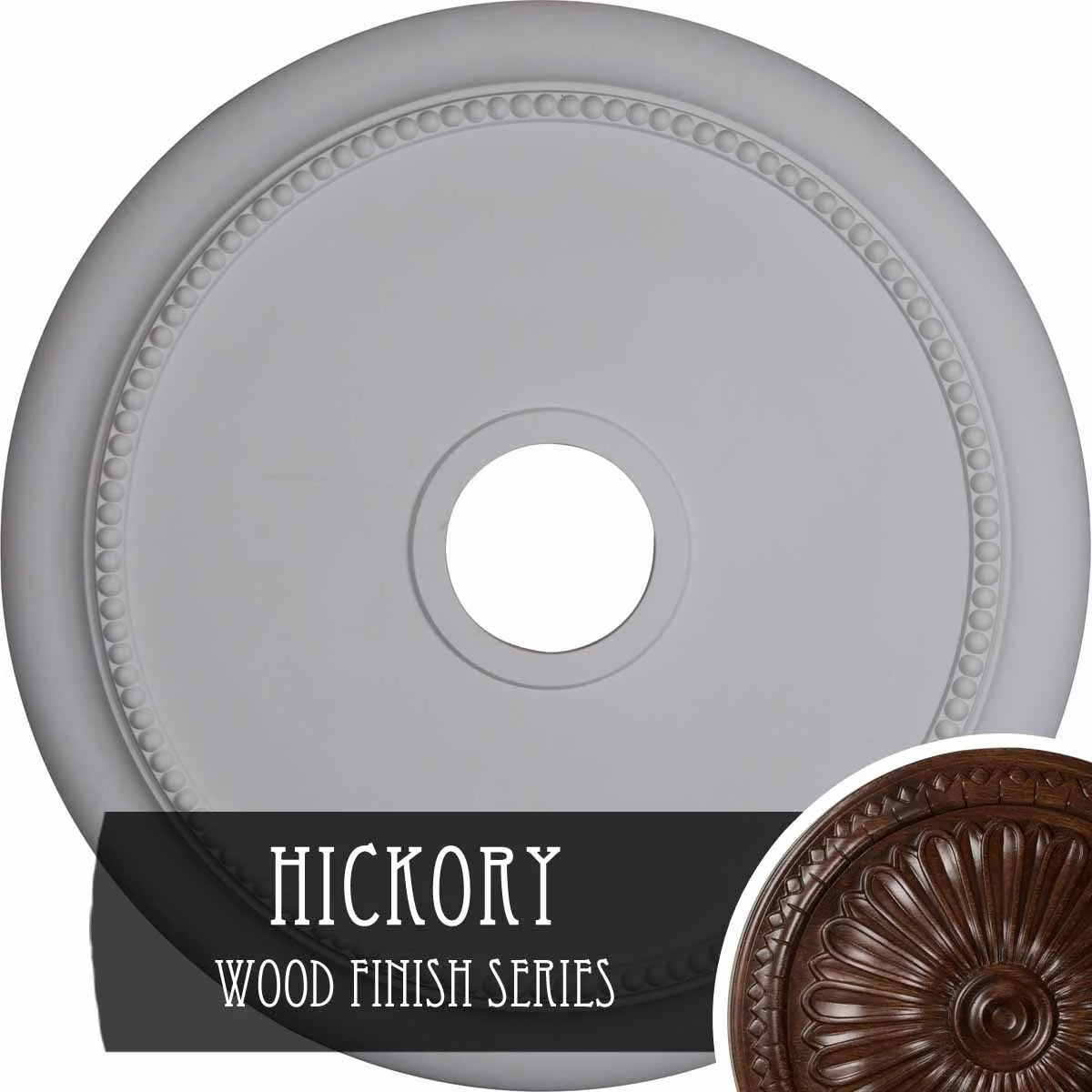 24 1/8 inchod x 4 3/8 inchid x 2 1/4 inchp Hand-Painted Hickory Ceiling Medallion V5691