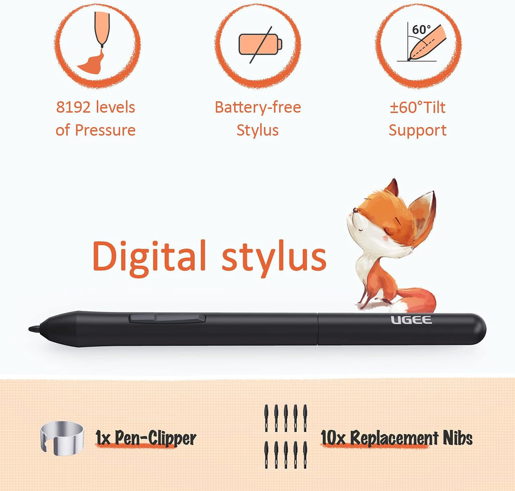Graphics Drawing Tablet with Battery-Free Stylus S112175