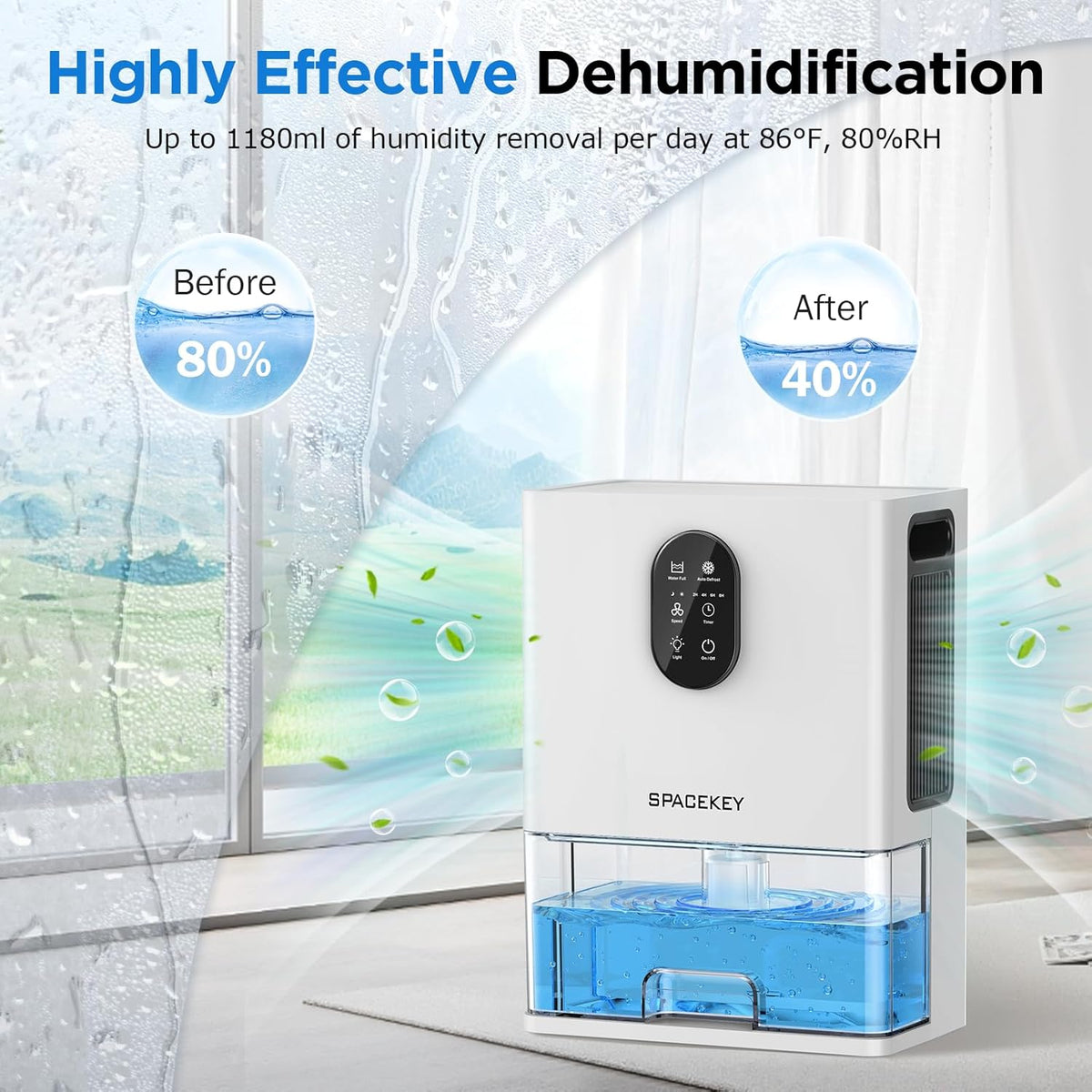 106 OZ Dehumidifier with 7 Color LED Light D99556