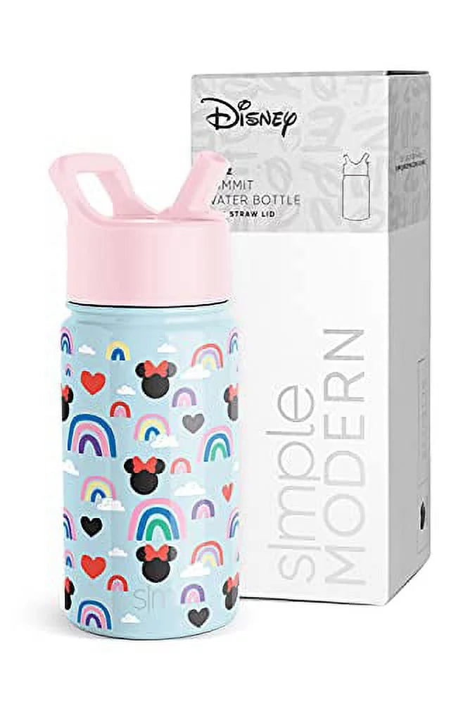 Kids Water Bottle with Straw Lid, Insulated Stainless Steel, 14oz N744