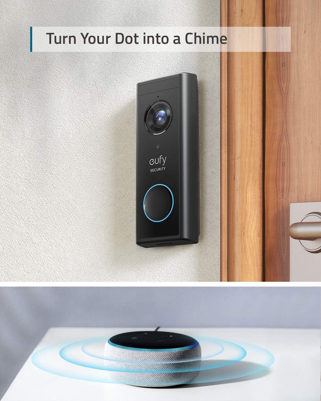 Wireless Add-on Video Doorbell with 2K Resolution and 2-Way Audio H948