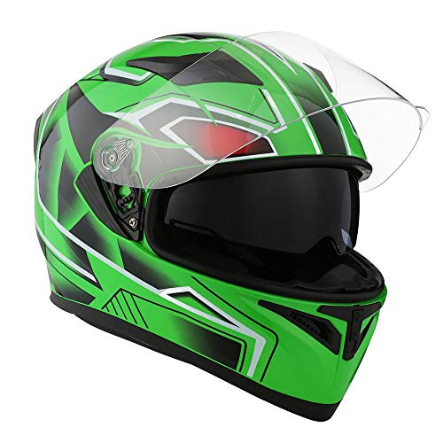 Full Face Dual Visor Motorcycle Helmet with Bluetooth Headset E729416