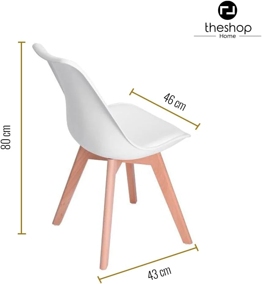 Set of 4 Padded Seat Wooden Legs Dining Chairs G14030