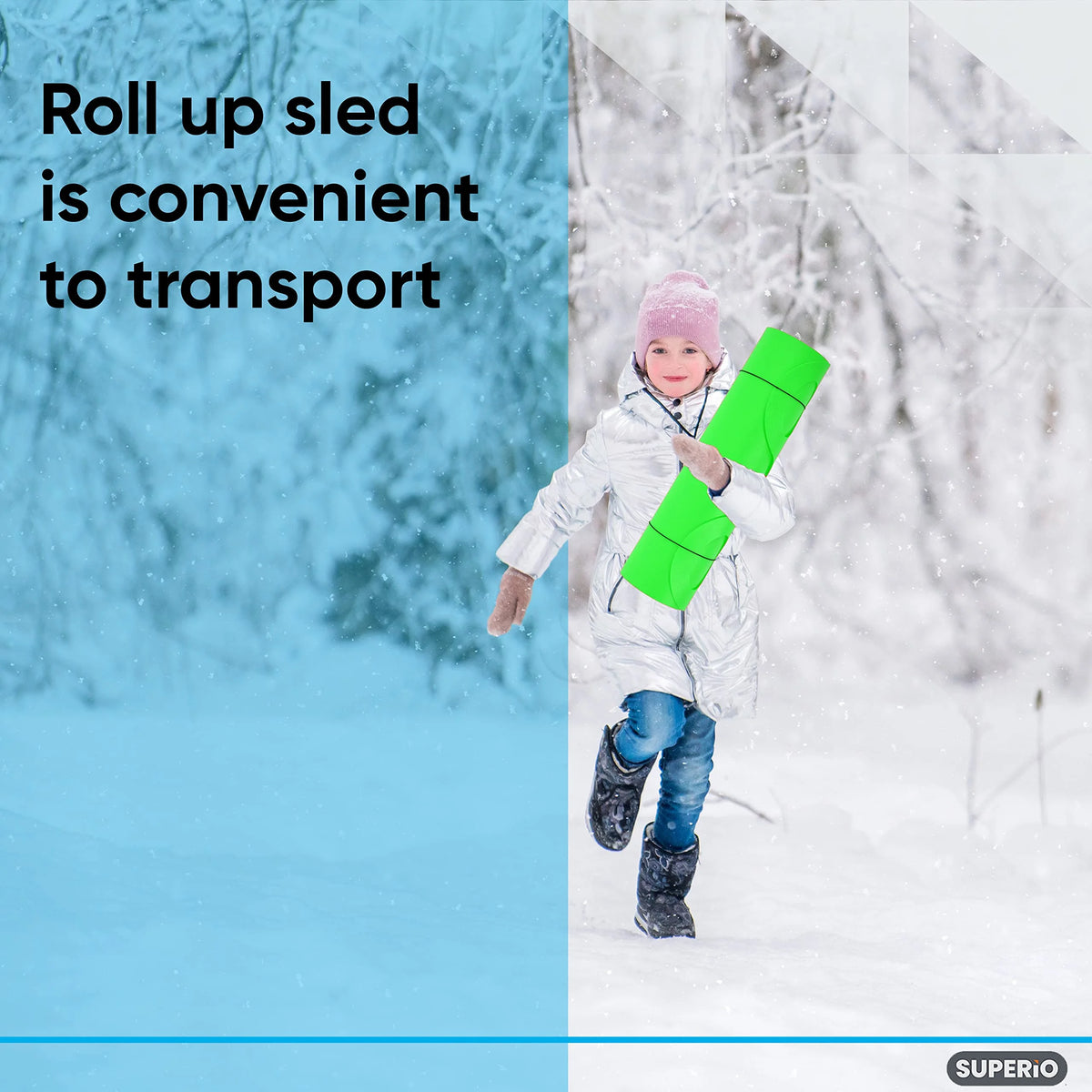 3 Pack Green Kids Snow Sled D4528