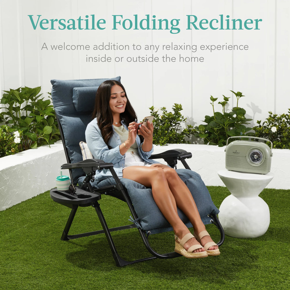Oversized Zero Gravity Folding Recliner with Cushion M760290