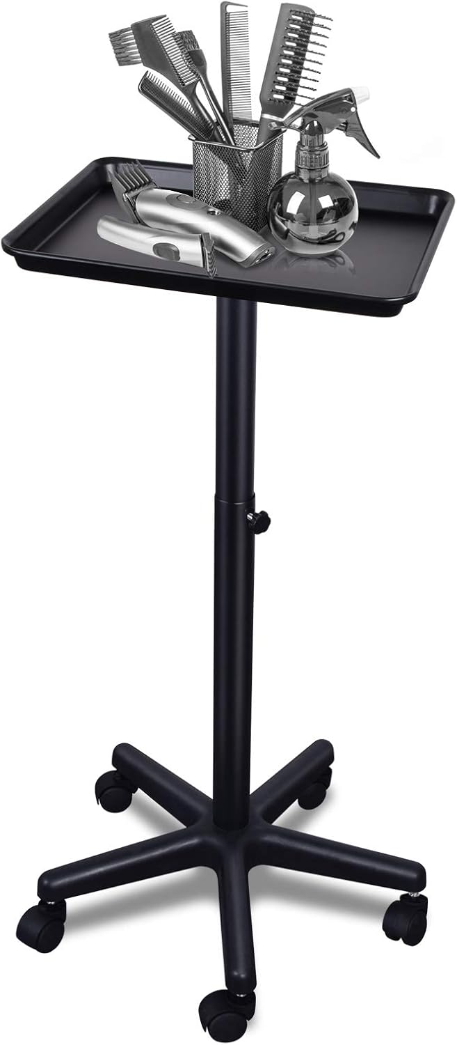 Height Adjustable Salon Rolling Tray on Wheels B1245