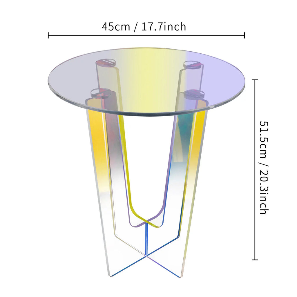 18 inch Acrylic Iridescent Side Table U12619