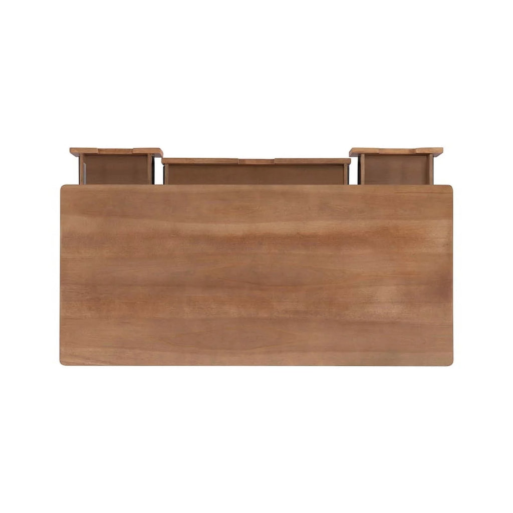 Natural Rattan Wood Desk with Drawers Z6574