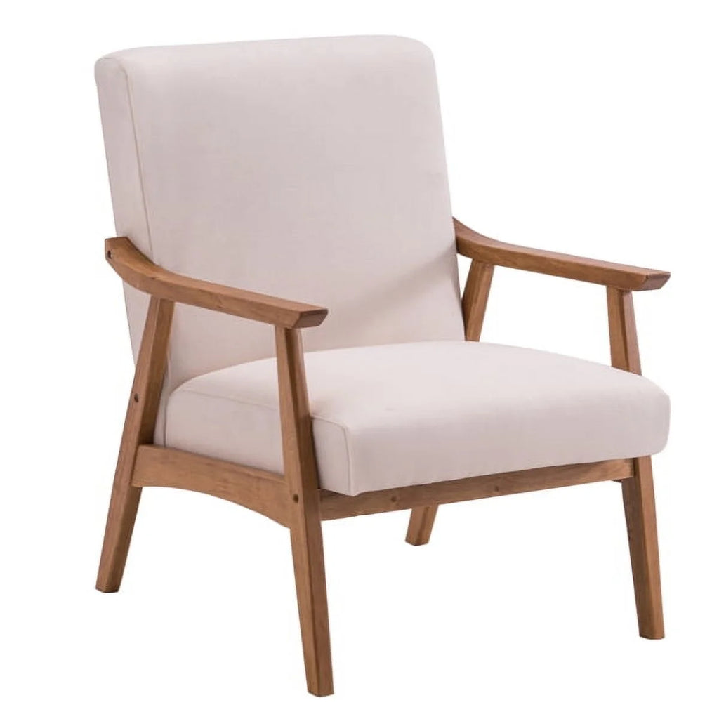 Beige Solid Wood Single Sofa Chair Y793589