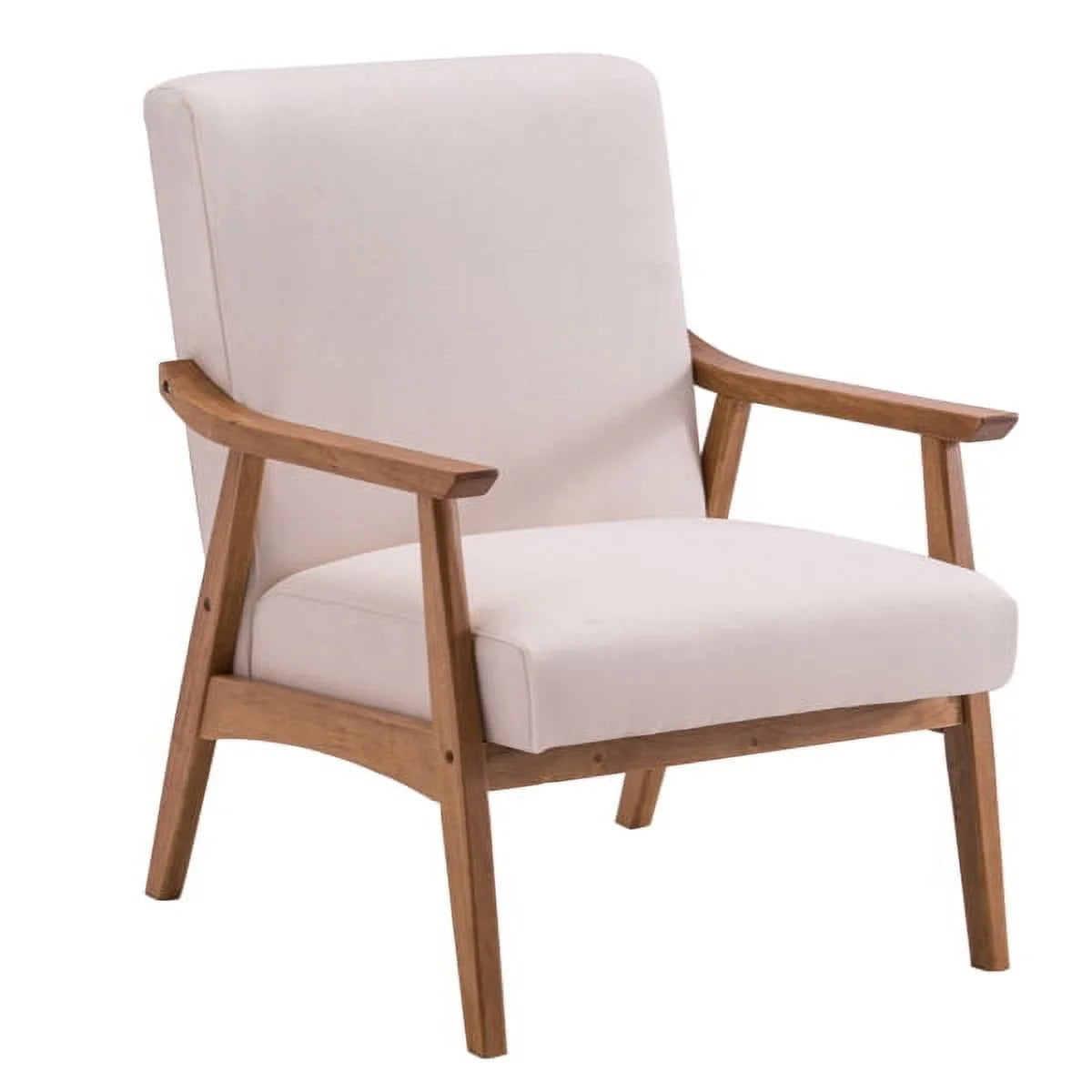 Beige Solid Wood Single Sofa Chair Y793589