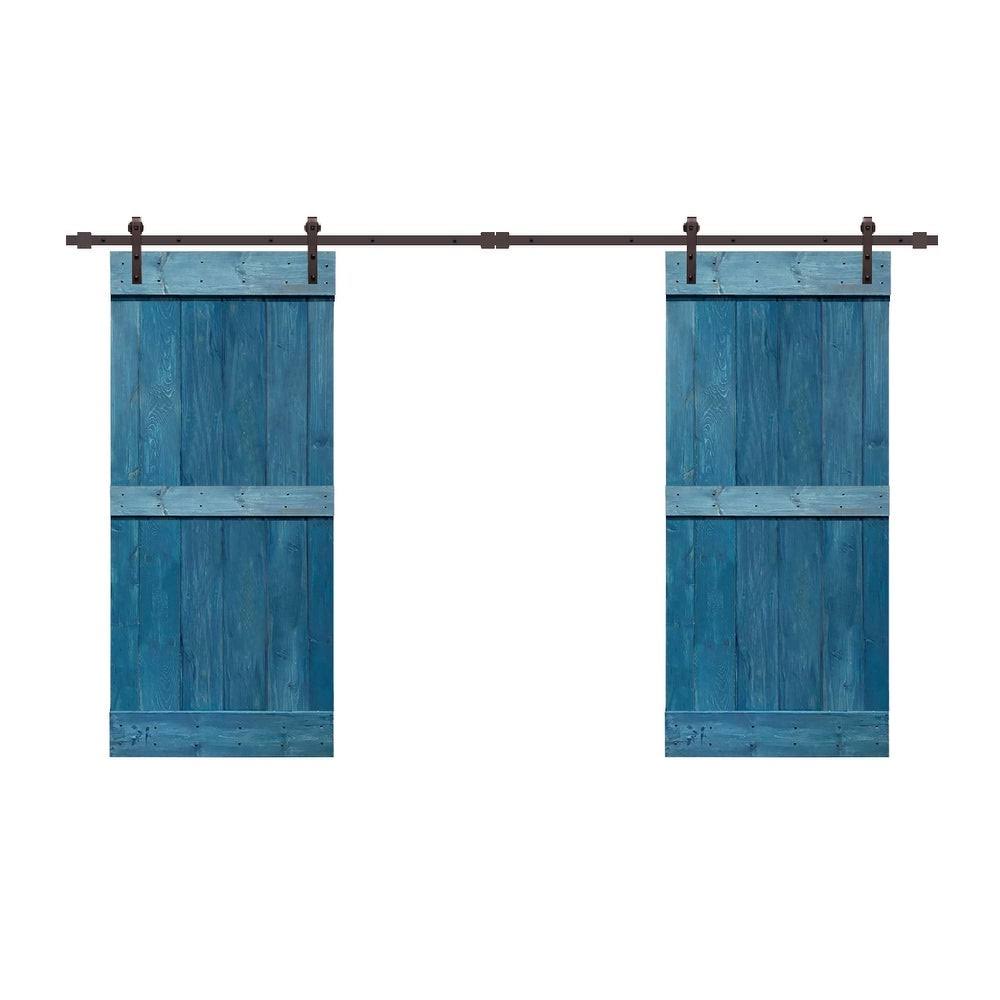 Stained Double Barn Door with Hardware Kit A3616