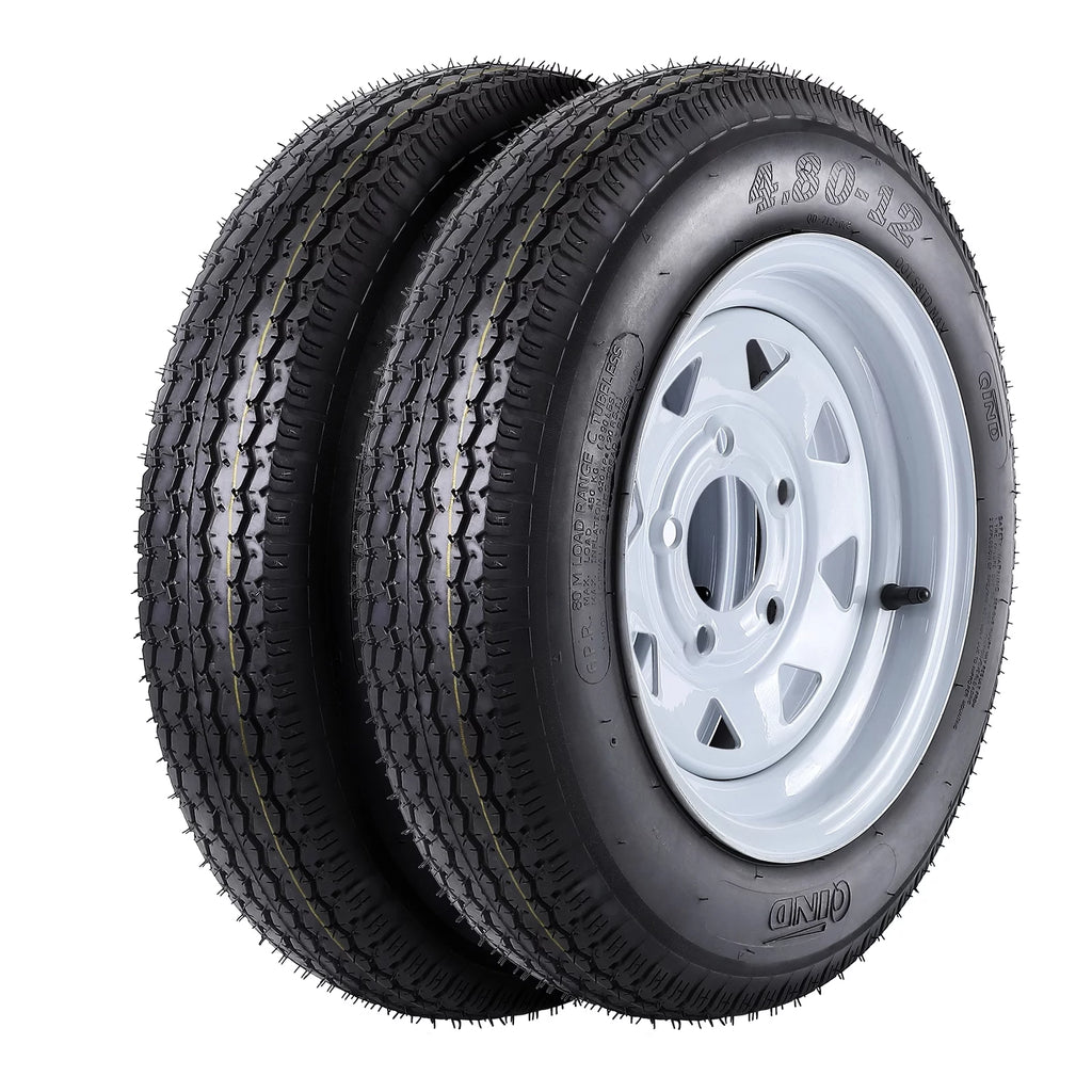 2 Packs 5.30-12 Trailer Tires with 12 inch Rims Q496