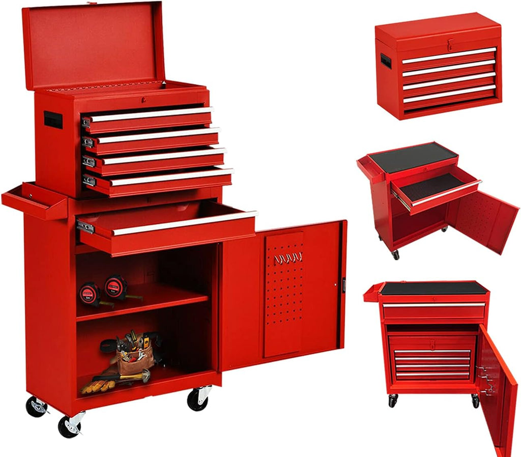 Black 5-Drawer Rolling Tool Chest with Sliding Drawers and 4 Wheels T878